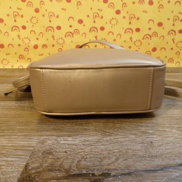 ETIENNE AIGNER NEW Women's Golden Leather Small Crossbody Purse 7"x7"x2.5" - Picture 7 of 15